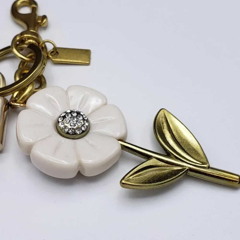 Authentic Louis Vuitton Lock & Key with Unbranded Flower Charm, Keychain - Picture 8 of 11